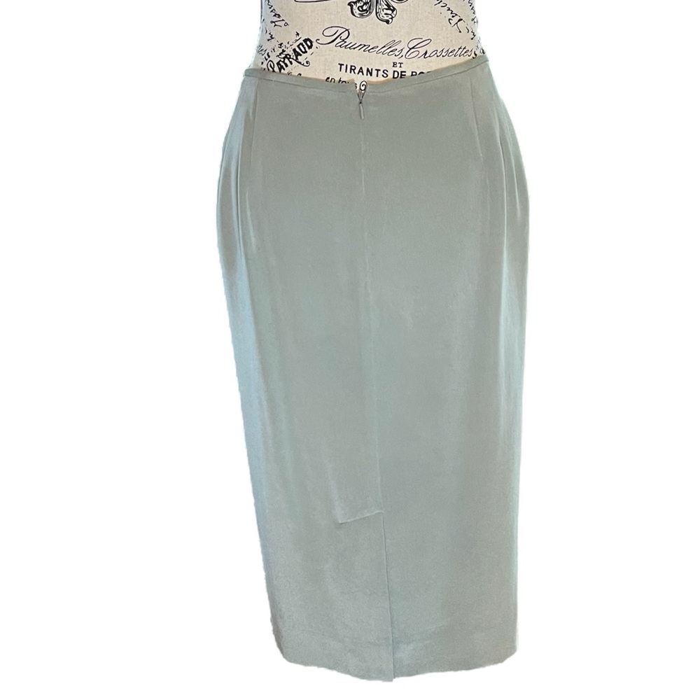 NWT Dana Buchman Sage Green 100% Silk Tank Top & Matching Skirt, Plus Size 20 - Picture 7 of 8